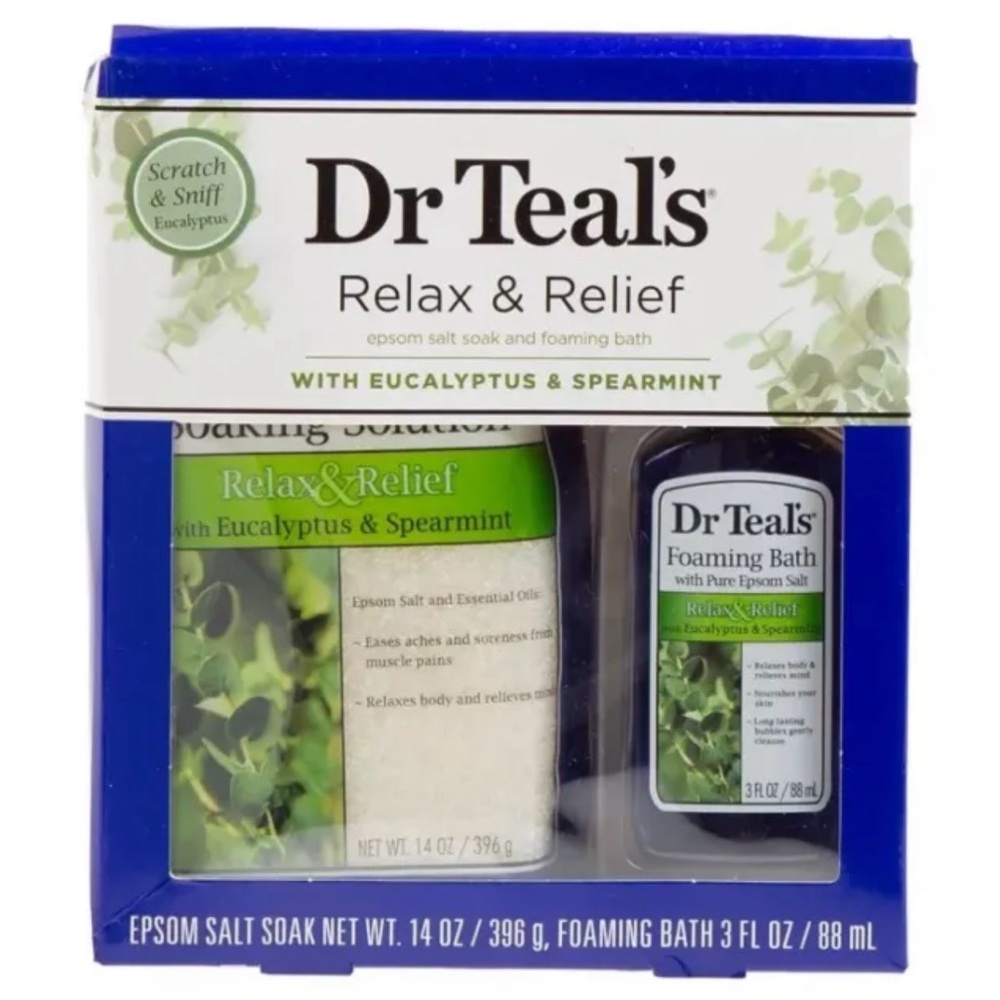 Dr Teal's Relax Eucalyptus Spearmint Epsom Salt Soak Foaming Bath SEALED.